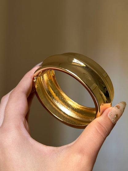 Polished Concave Statement Bangle