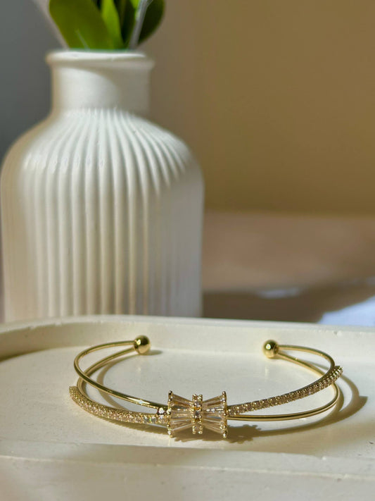 Crystal Ribbon Luxe Bangle