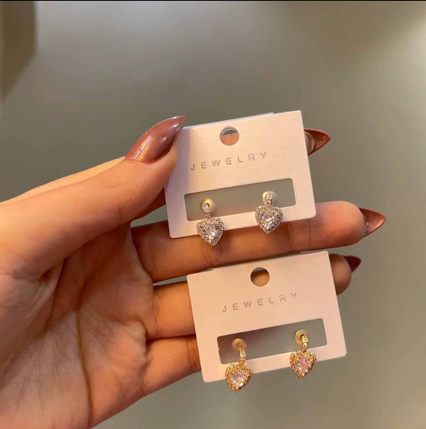 Sparkling Heart Studs