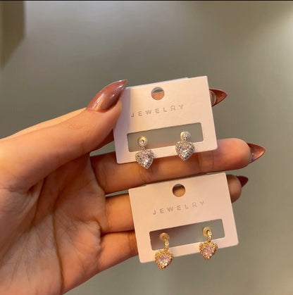 Sparkling Heart Studs