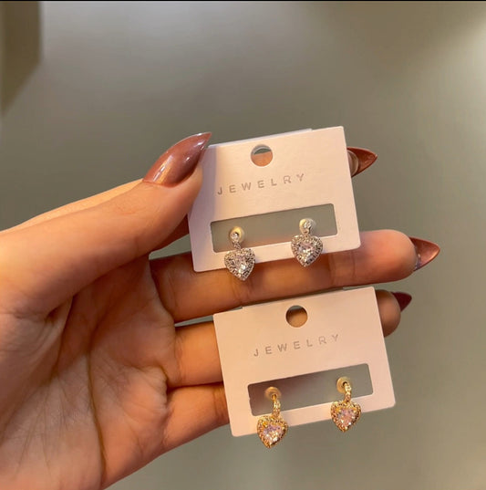Sparkling Heart Studs