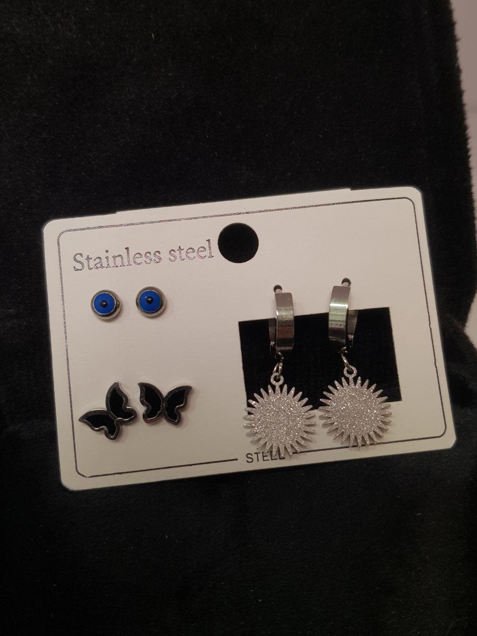 Glitter Butterfly Earring Set