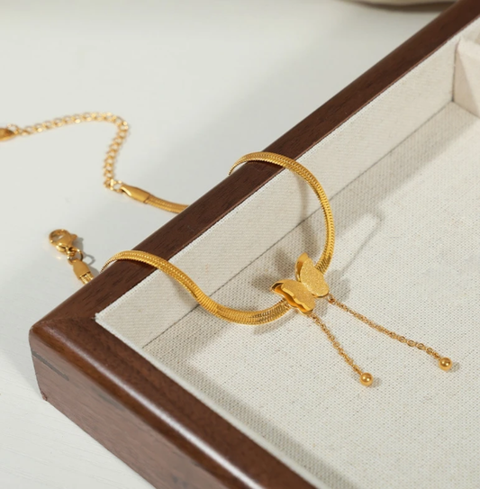 Golden Butterfly Snake Bracelet