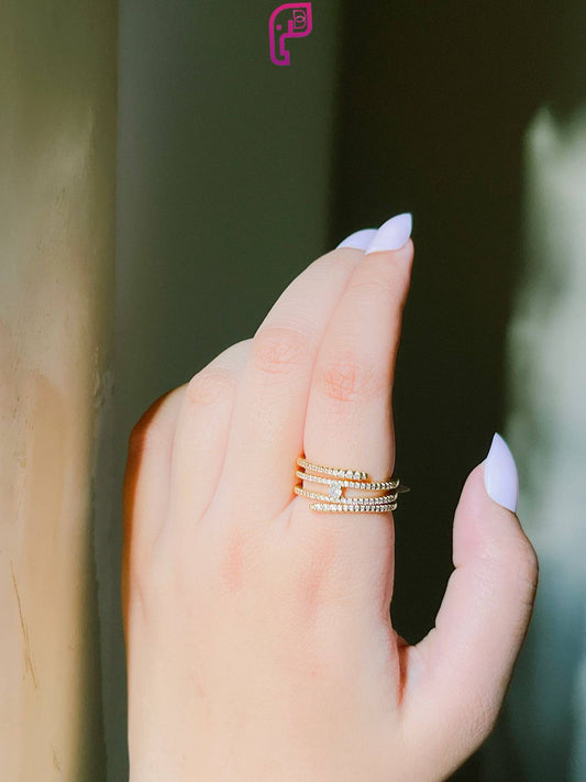 Shimmering Stack Ring