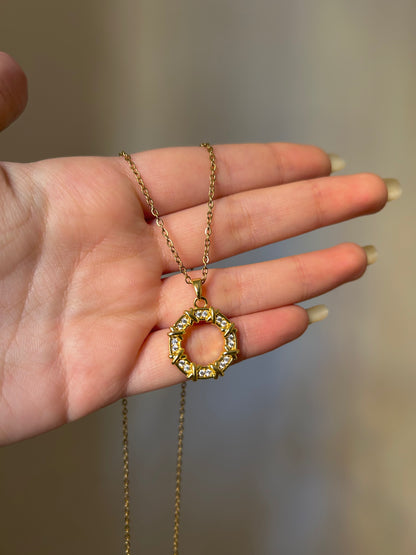 Radiant Halo Pendant Necklace