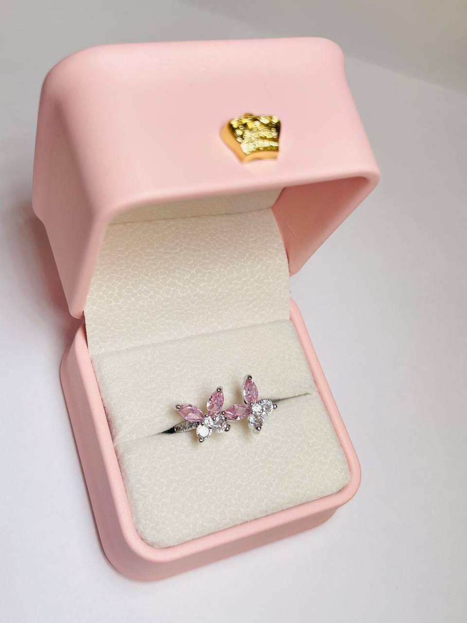 Pink Petal Butterfly Ring
