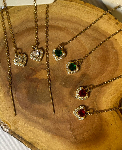 Eternal Heart Threader Earrings