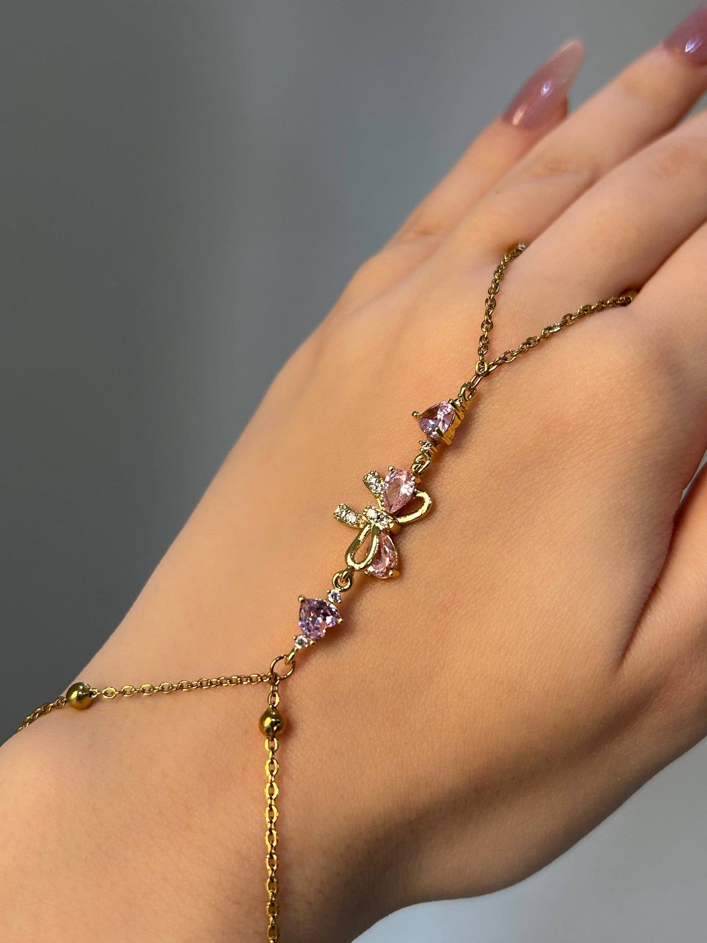 Blush Bow Hand Chain