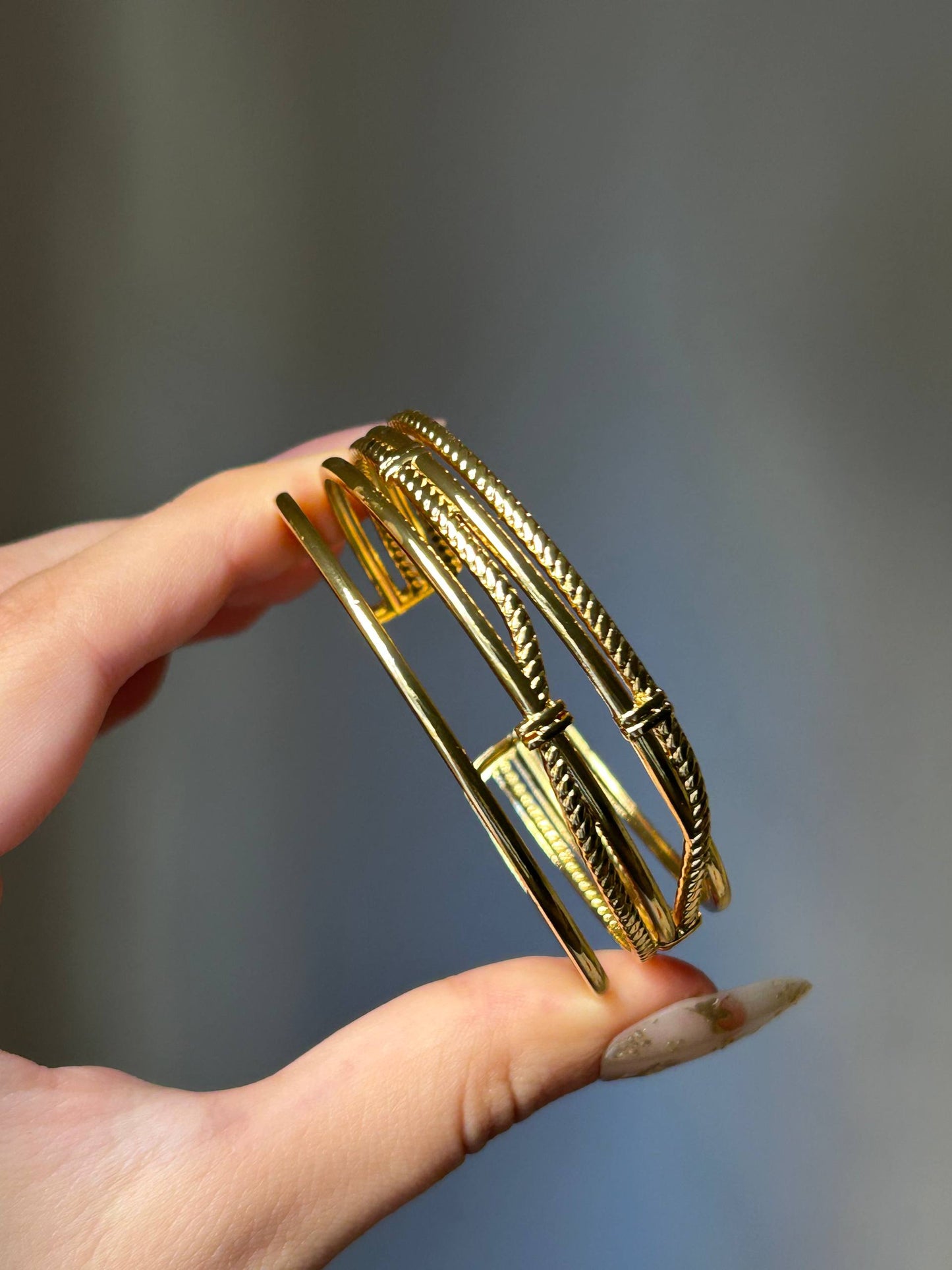 Textured Multi-Row Bangle