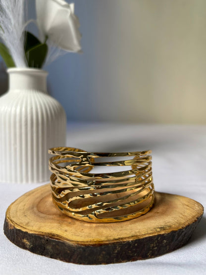 Gilded Abstract Wave Cuff