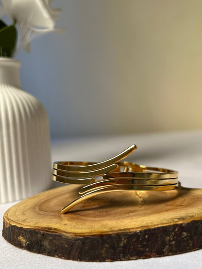 Geometric Multi-Strand Cuff Bangle