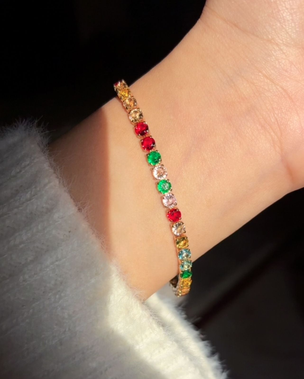 Colorful Round Tennis Bracelet