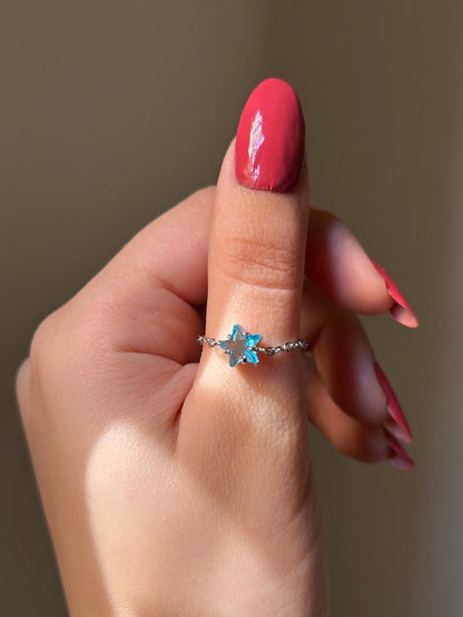 Azure Star Glide Ring