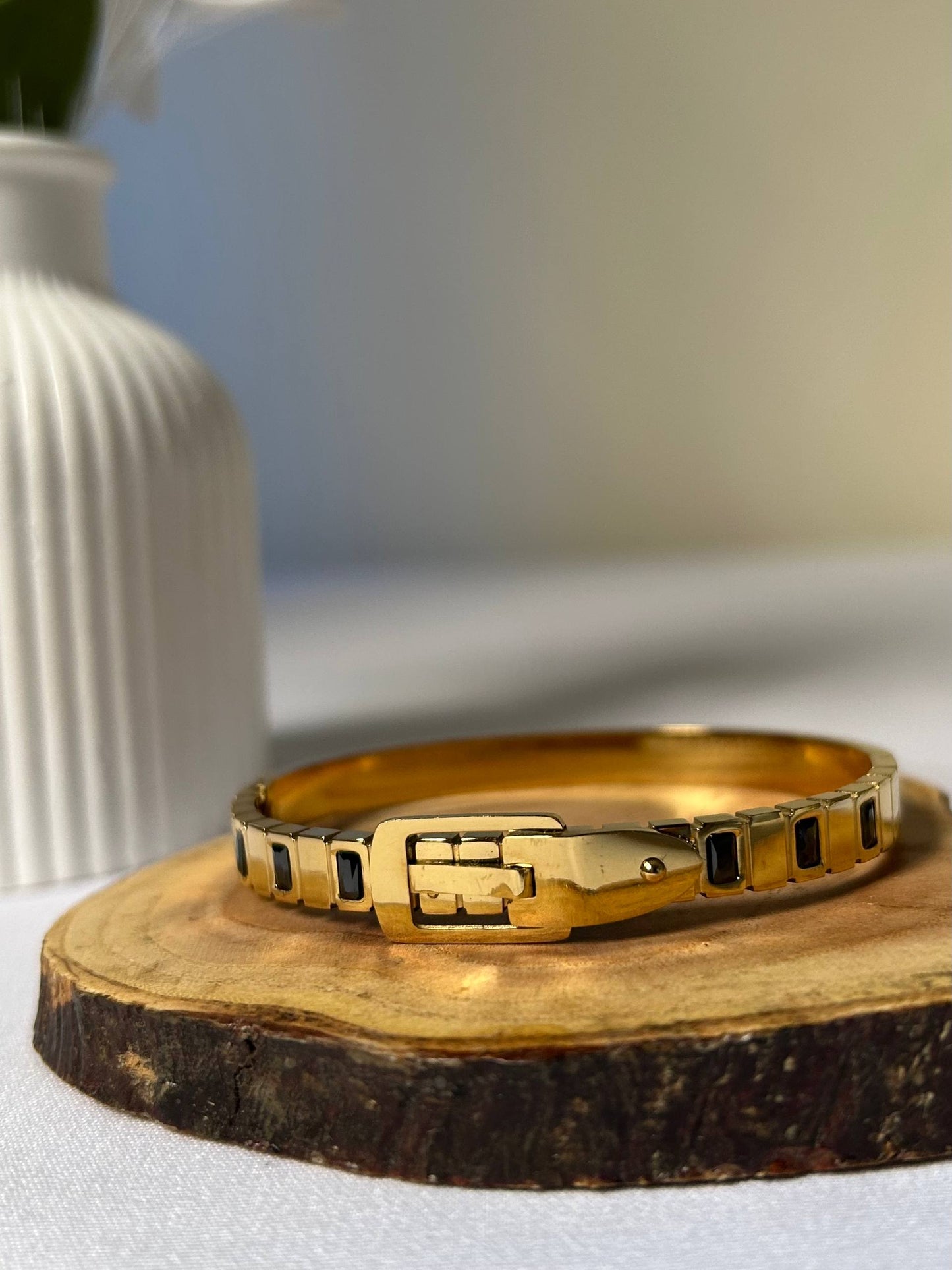 Golden Belt-Buckle Bangle