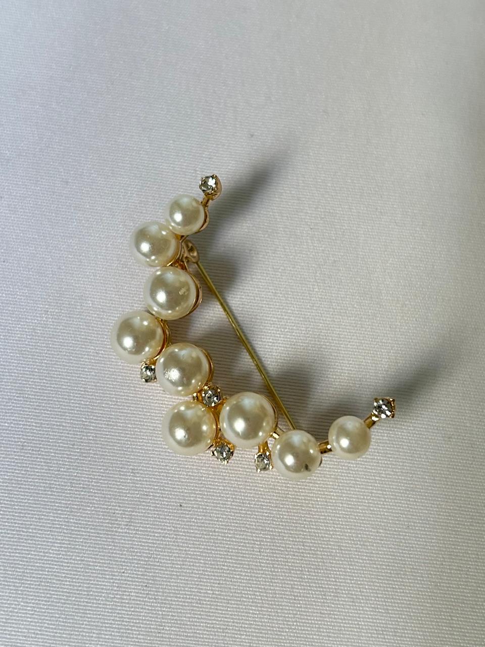 Pearl Crescent Glow Brooch