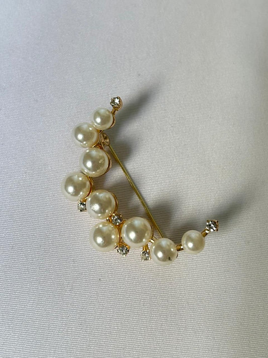Pearl Crescent Glow Brooch
