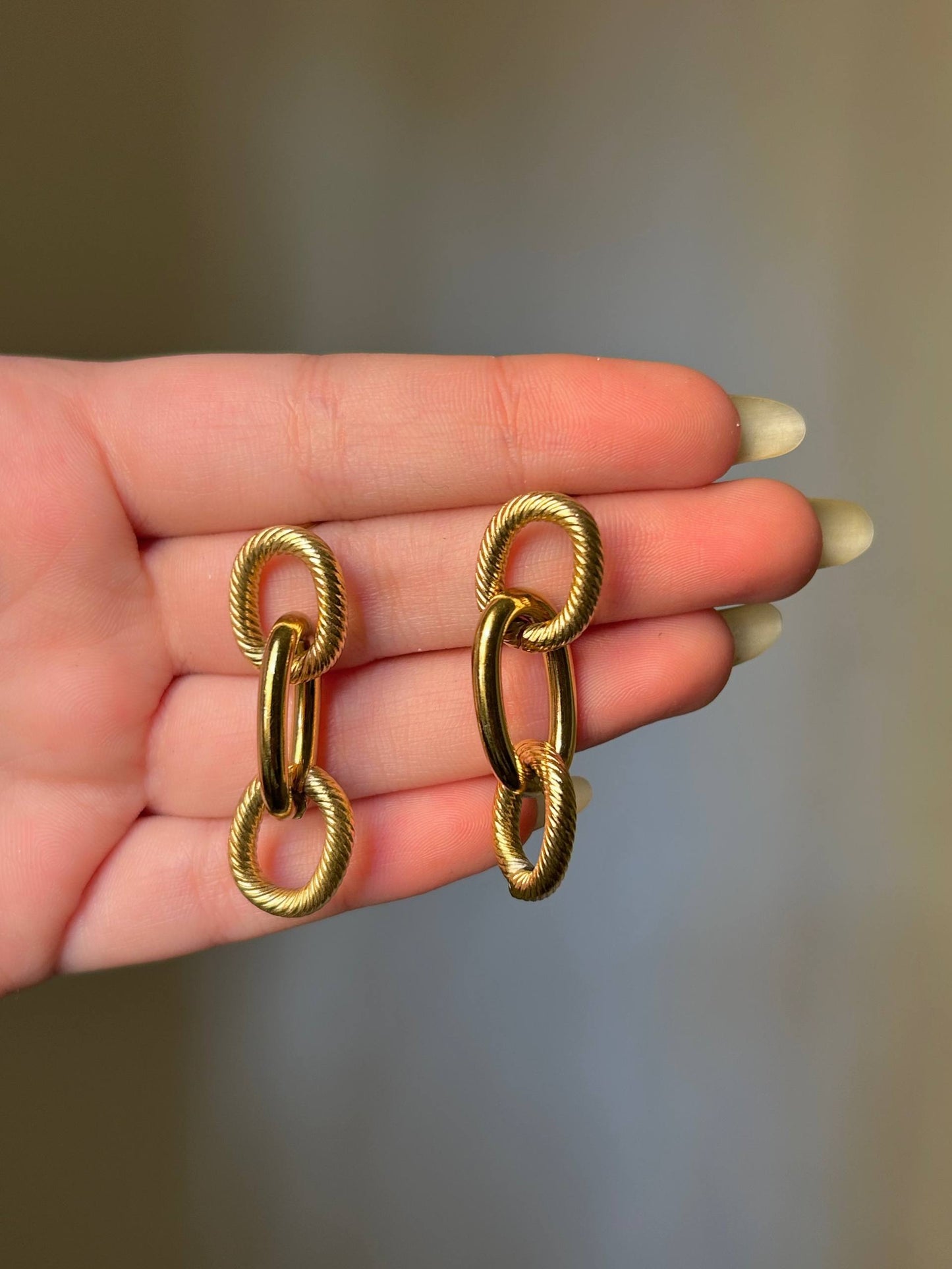 Golden Link Cascade Earrings