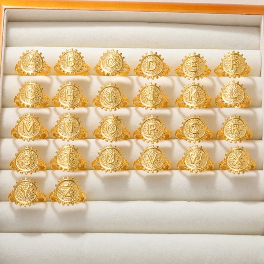 Vintage Initial Coin Ring