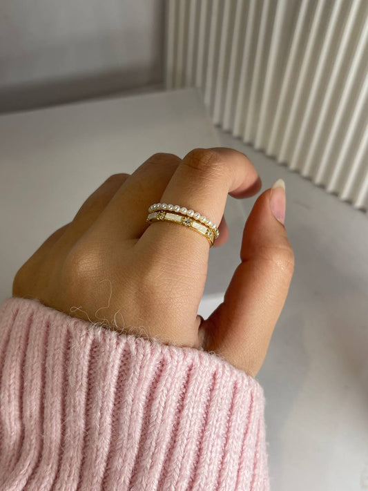 Pearl and Enamel Ring
