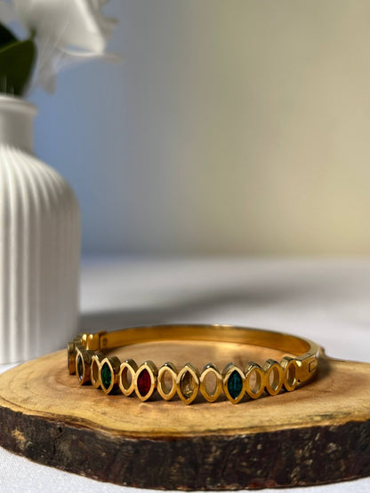 Rainbow Marquise Jewel Bangle