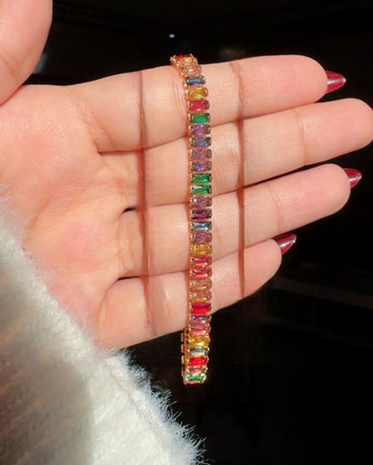 Golden Spectrum Tennis Bracelet
