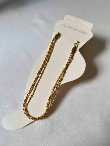 Sparkling Triple-Strand Anklet