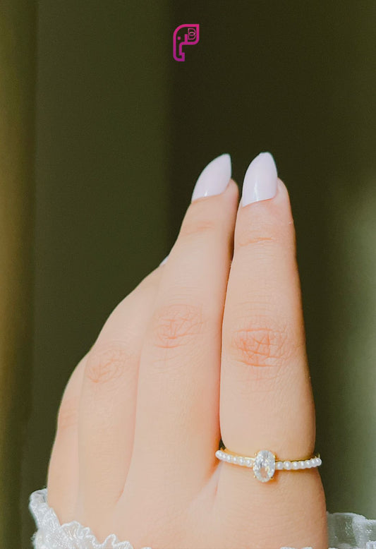Pearl & Zircon Ring