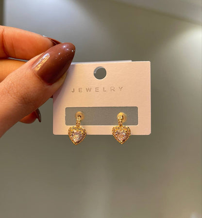 Sparkling Heart Studs
