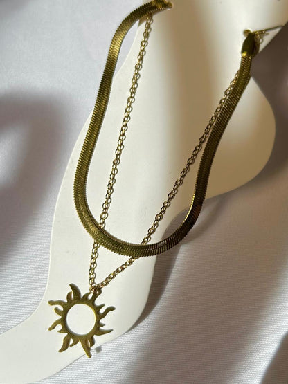 Golden Sun Layered Anklet