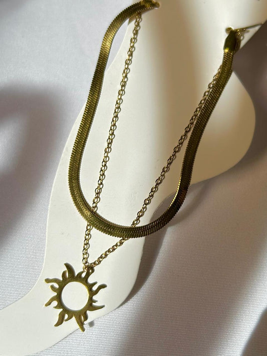 Golden Sun Layered Anklet