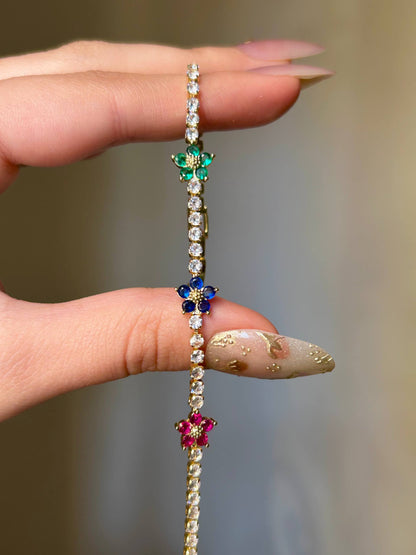 Vibrant Garden Flower Bracelet