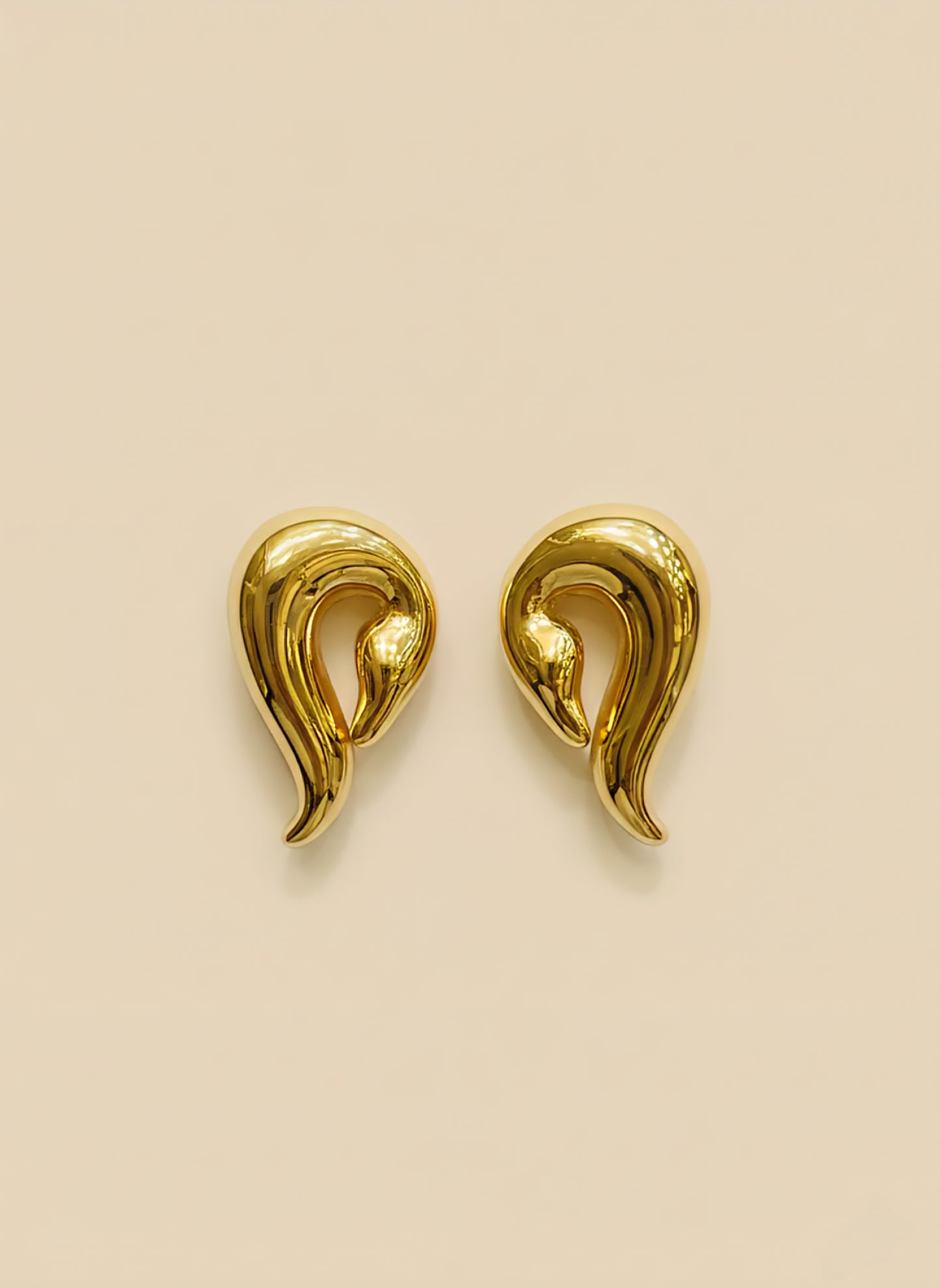 Golden Fluid Sculpt Earrings