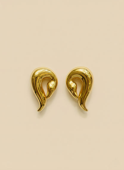 Golden Fluid Sculpt Earrings