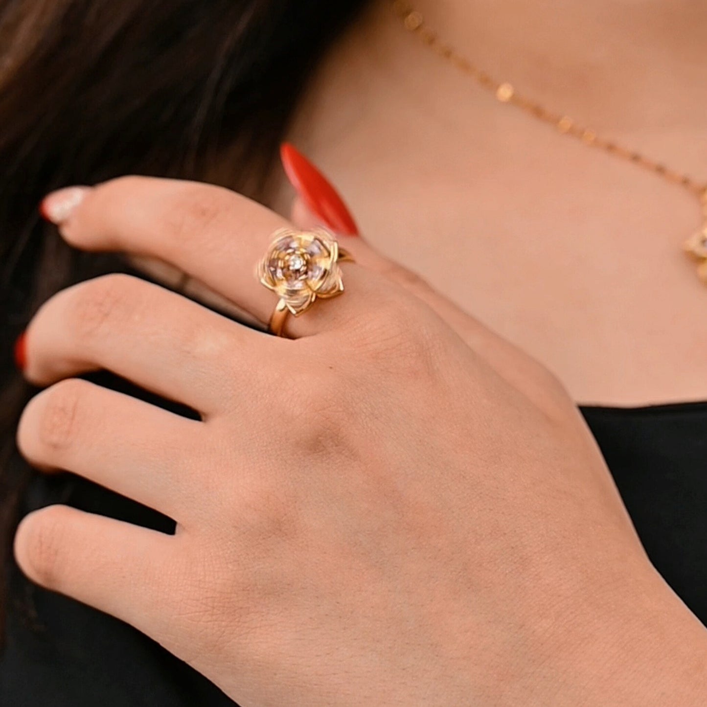 Princess Rapunzel Spinning Flower Ring