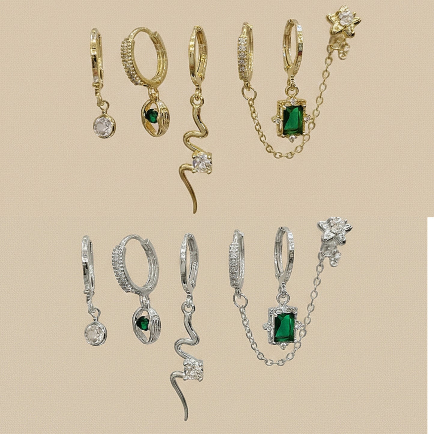 Emerald Star Platinum Set