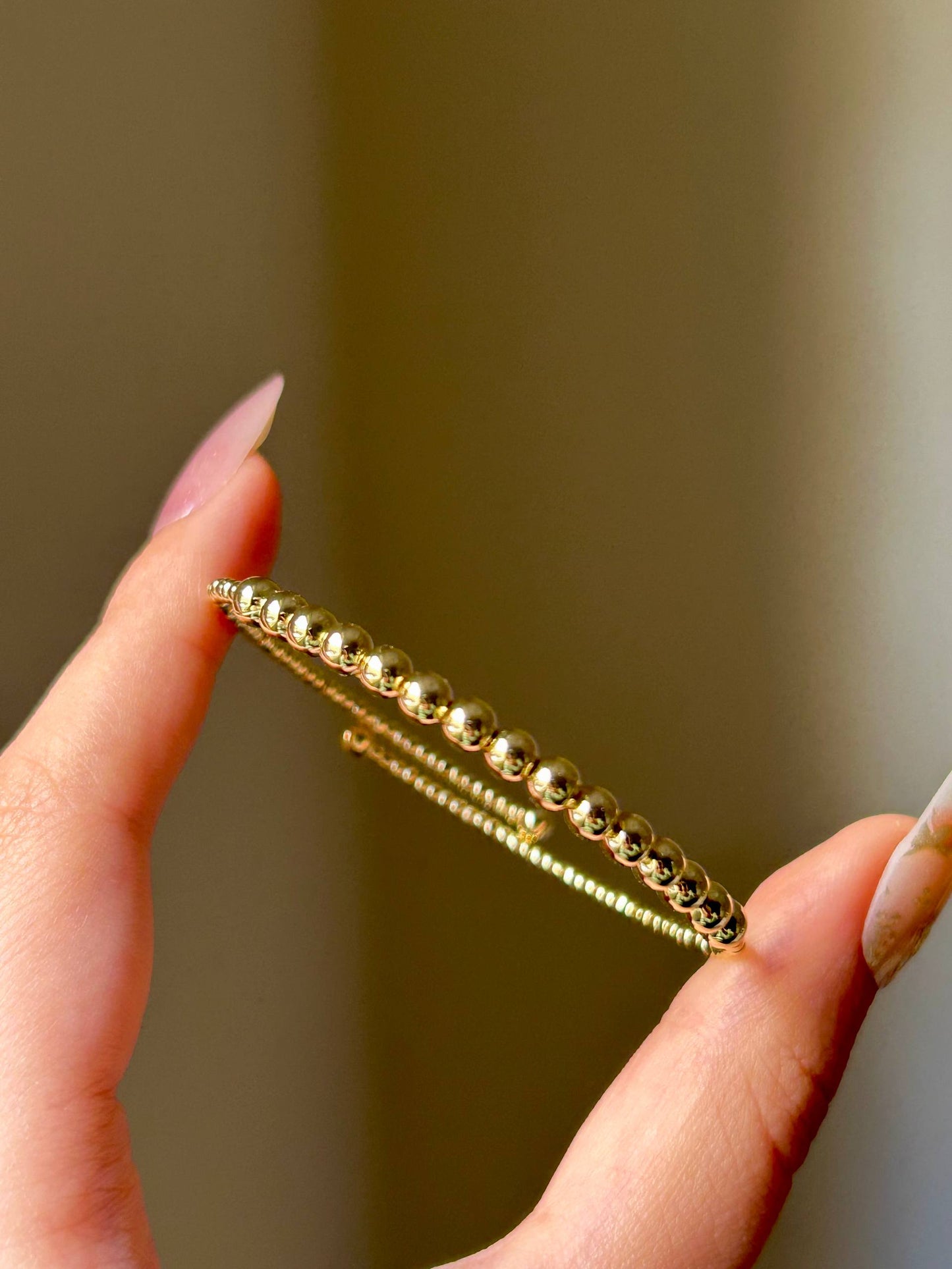 Golden Bead Wrap Bangle