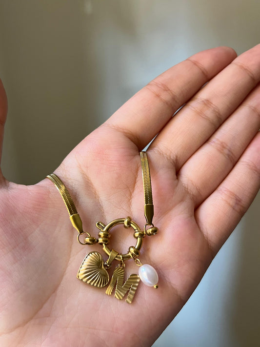 English Initial Necklace