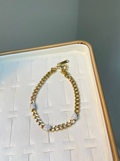 Sparkling Hearts Link Bracelet