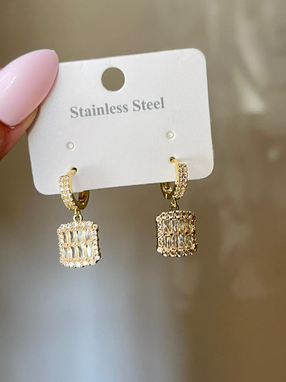 Sparkling Gemstone Hoops