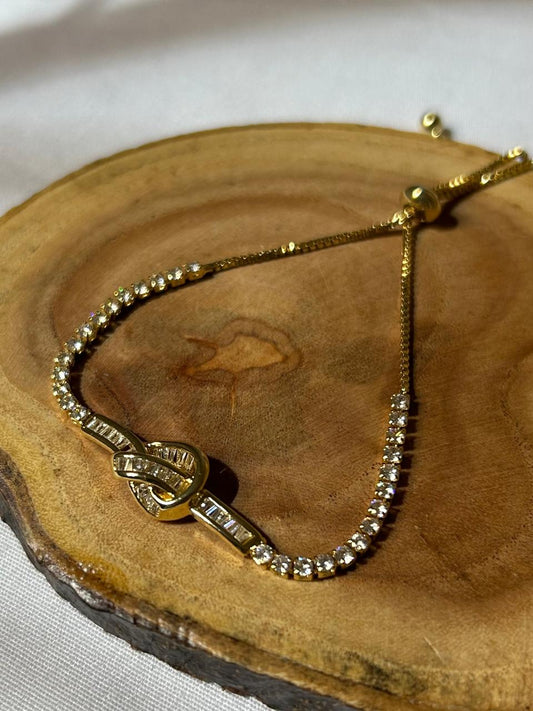 Golden Knot Tennis Bracelet