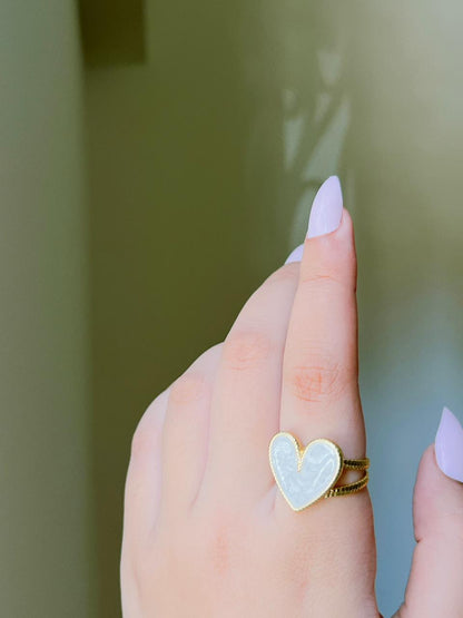 Stainless Steel Mother of Pearl Ring