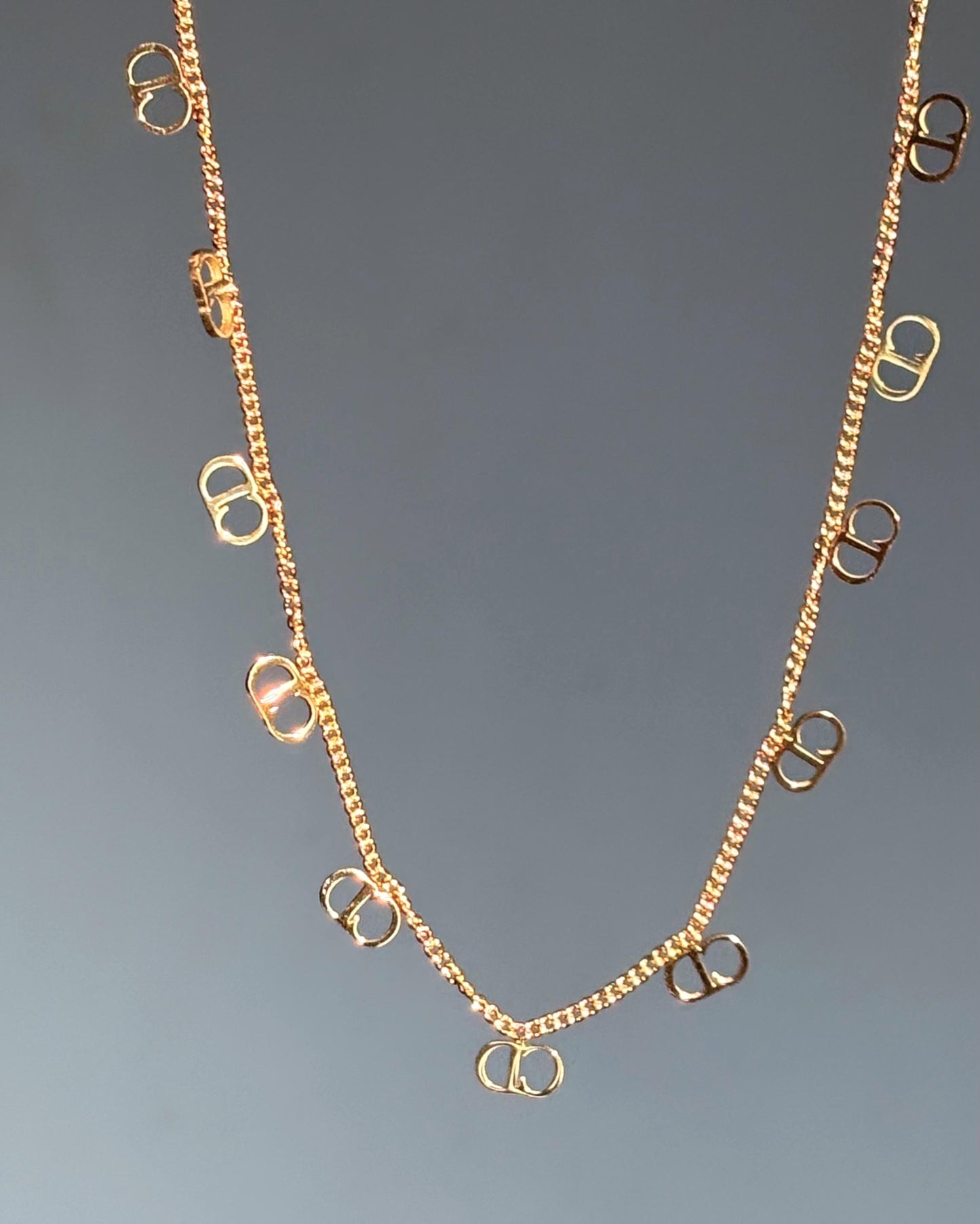 Twin Letter Dangle Necklace