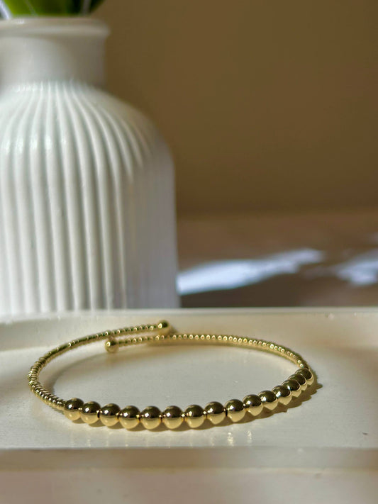 Golden Bead Wrap Bangle