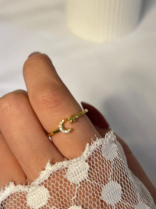 Celestial Moon & Star Ring