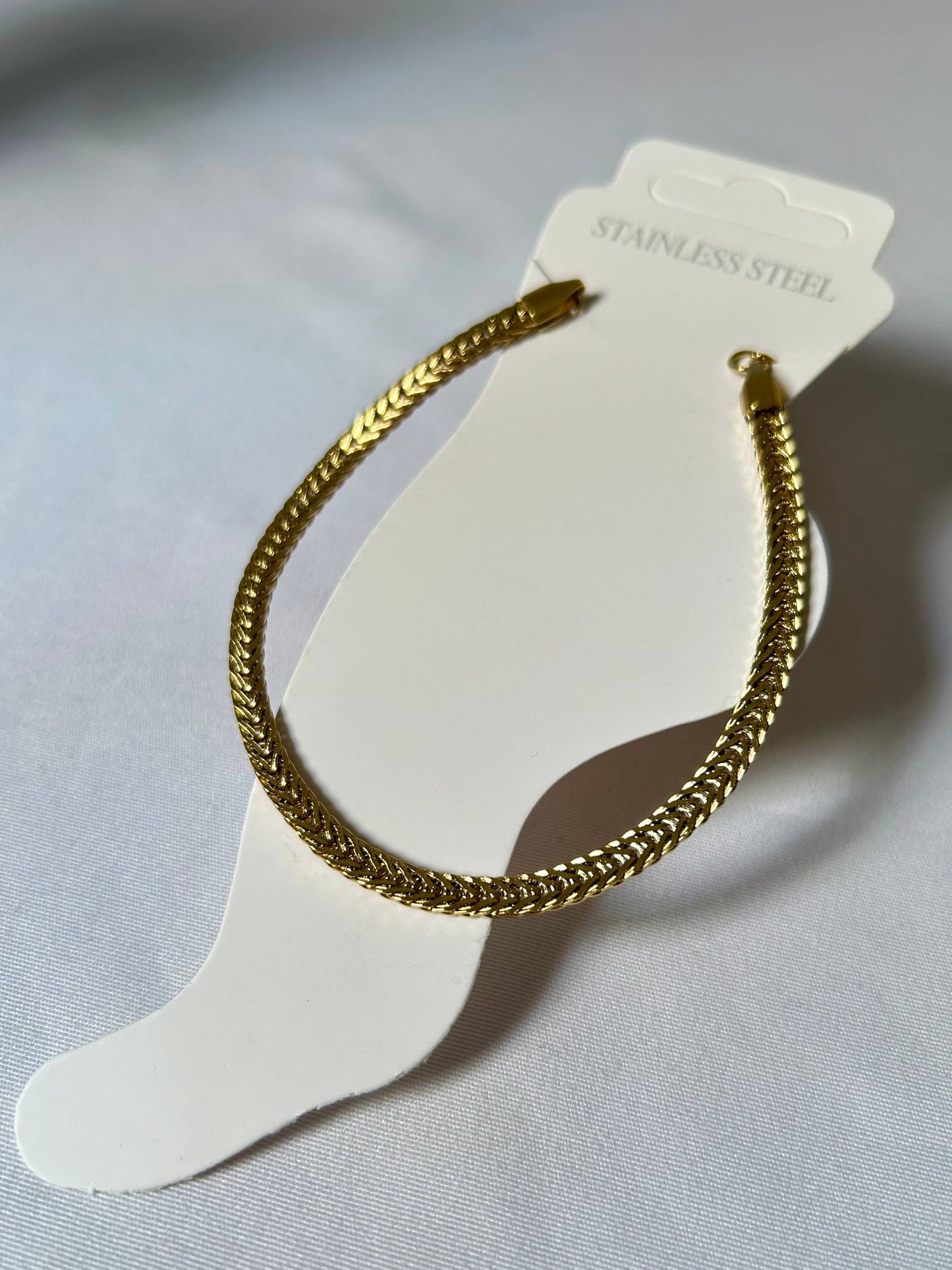 Braided Herringbone Statement Anklet