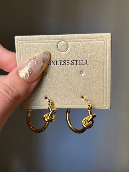 Golden Knot Hoop Earrings