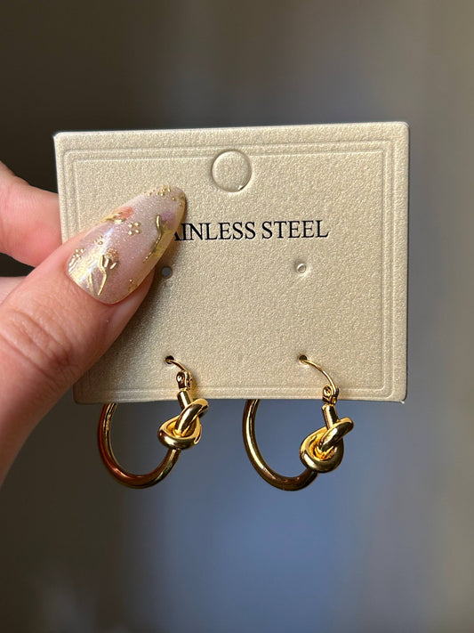 Golden Knot Hoop Earrings