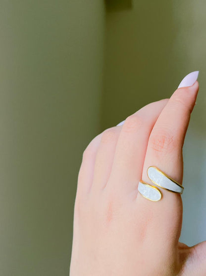 Stainless Steel Mother of Pearl Ring