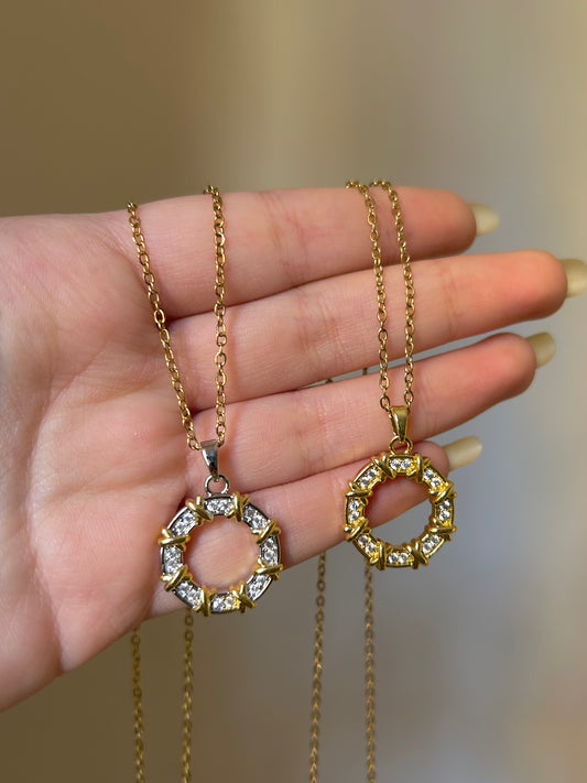 Radiant Halo Pendant Necklace