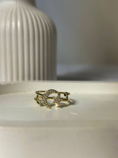 Celestial Moon & Star Ring